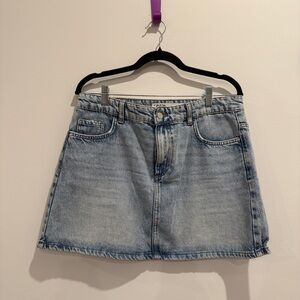 Zara Faded Blue Denim Skirt